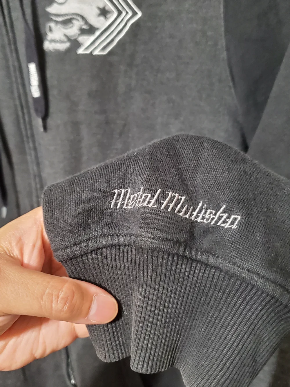 Metal Mulisha Raglan Zip Up Hoodie Mens 2XL Skull Military Y2K Grunge Rock Goth